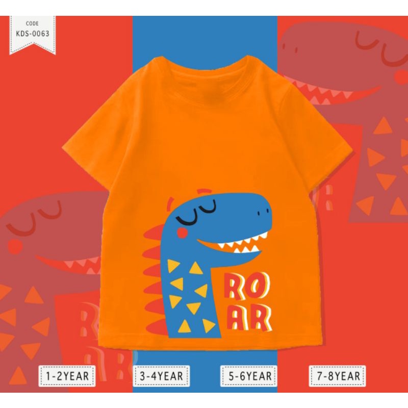 KAOS ANAK LAKI LAKI DINO ROAR/T-SHIRT KIDS DINO ROAR BOY COTTON 24S