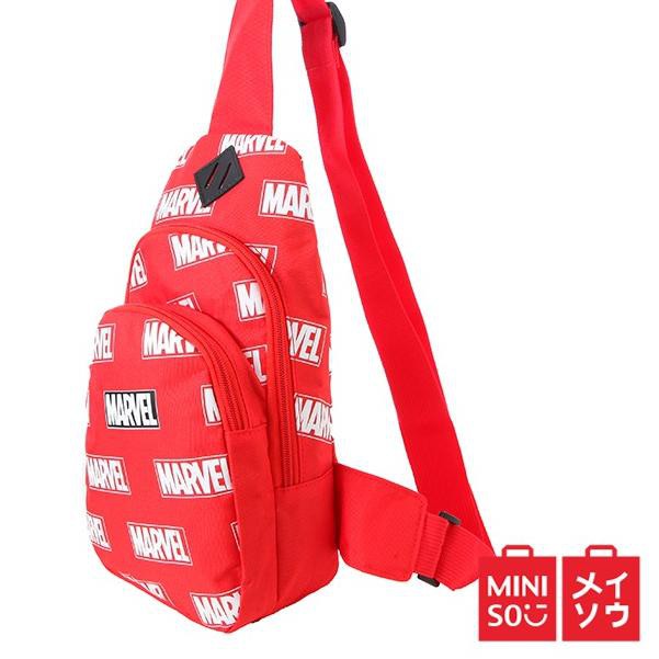 >768 MINISO Marvel Tas Selempang Pria Sling Bag Fashion untuk Sekolah dan Bepergian Ironman Spiderma