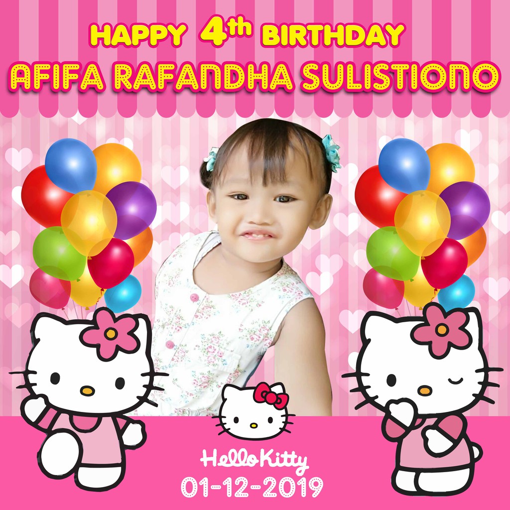 Hello Kitty Spanduk /spanduk ulang tahun/banner /ulang tahun