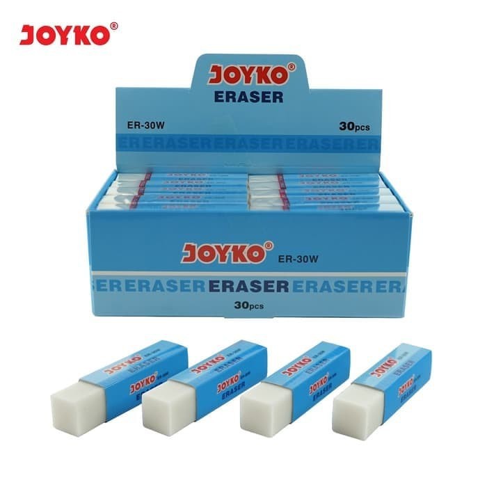 

Joyko Eraser ER-30W Per Box Isi 30 Pcs Penghapus Pensil ER30W Putih Dust Free