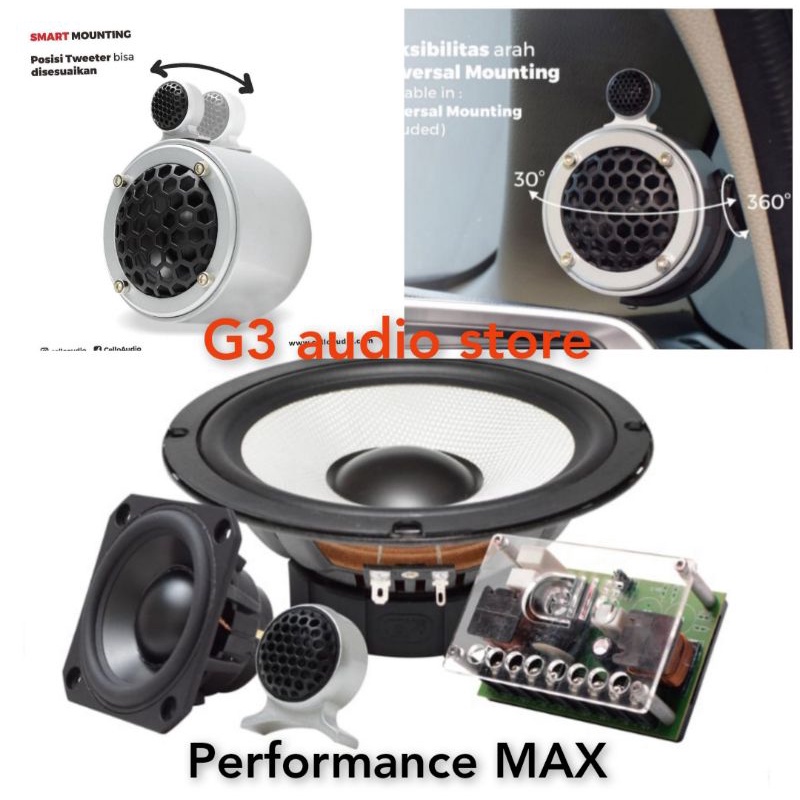 Speaker 3way Cello Performance Max Bisa plug and ply Mounting