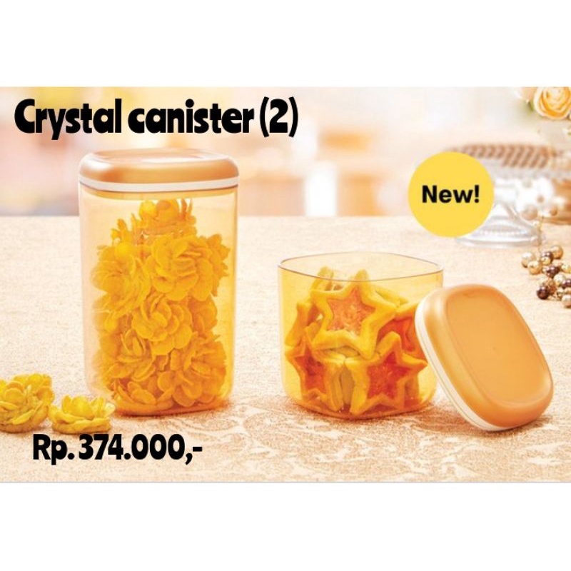 Crystal canister tupperware (2) toples tupperware