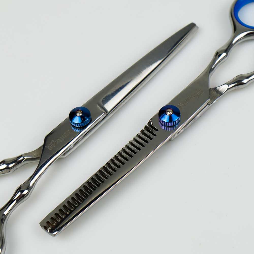 COD Set Gunting Rambut Sasak &amp; Flat Professional BarberShop Hairdressing Scissors Gunting Rambut Salon Profesional Stainless Steel