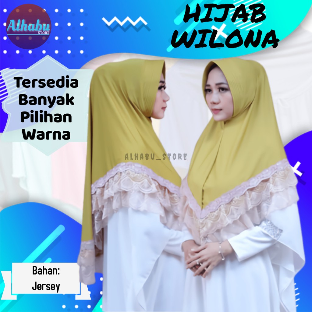 Jilbab/Hijab Instan Syari Bergo Maryam Instant Rabbani Terbaru Murah Polos Kerudung Jersey WILONA A7