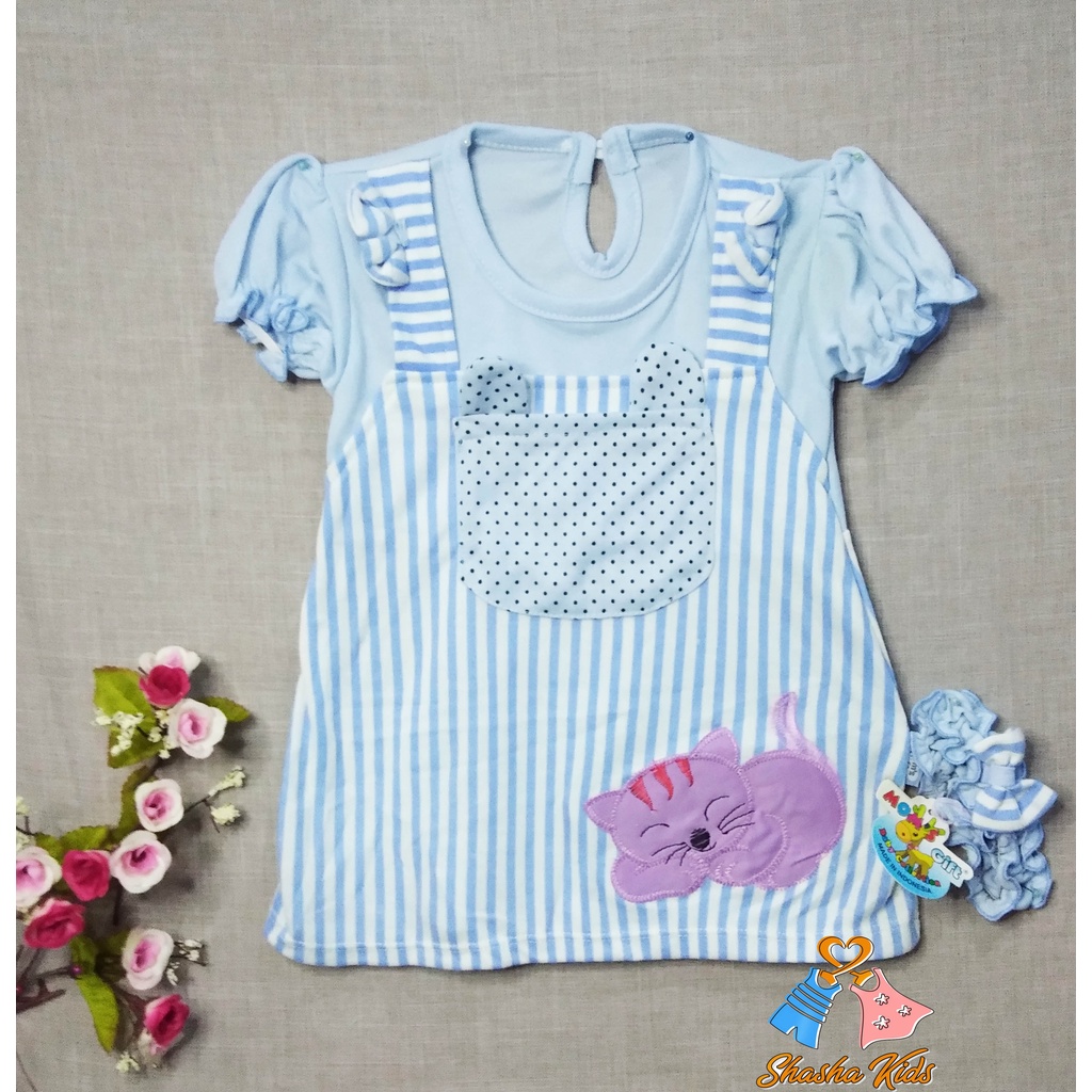 [MG 01] Baju Bayi Perempuan/ Dress Bayi Perempuan Mom's Gift salur kuncing 3-9 bln