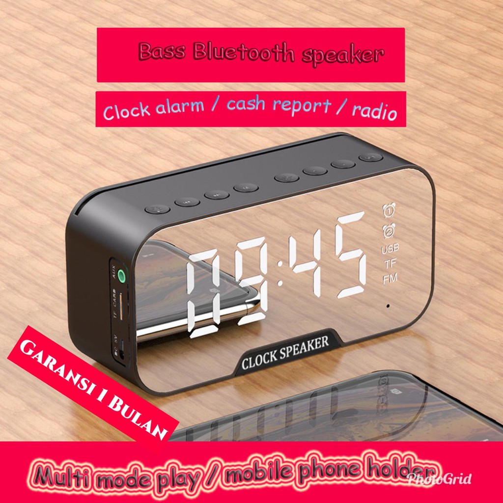 Speaker Bluetooth Mode Alarm Clock Digital Versi Q5