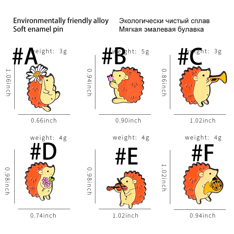 Bros Pin Enamel Bentuk Kartun Hewan Landak Untuk Perhiasan Tas