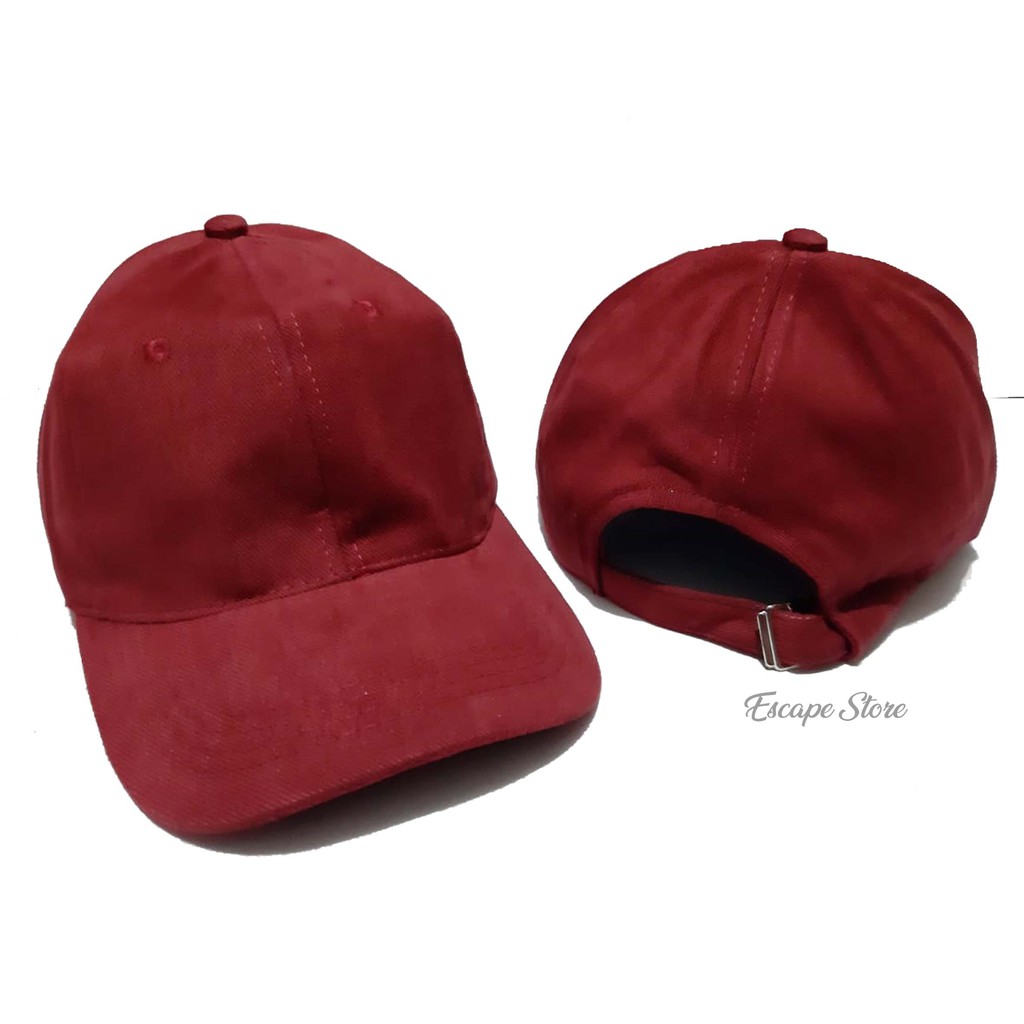 Topi Baseball Polos / Topi Distro Murah / Topi Pria Wanita - Maroon