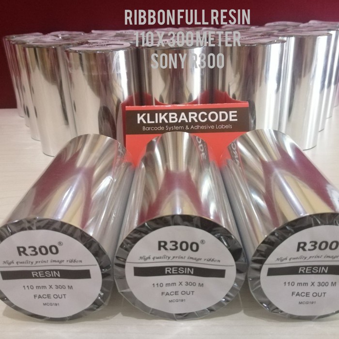 

PROMO Barcode Ribbon Full Resin 110mmX300m Core 1" (Face Out) / SONY R 300