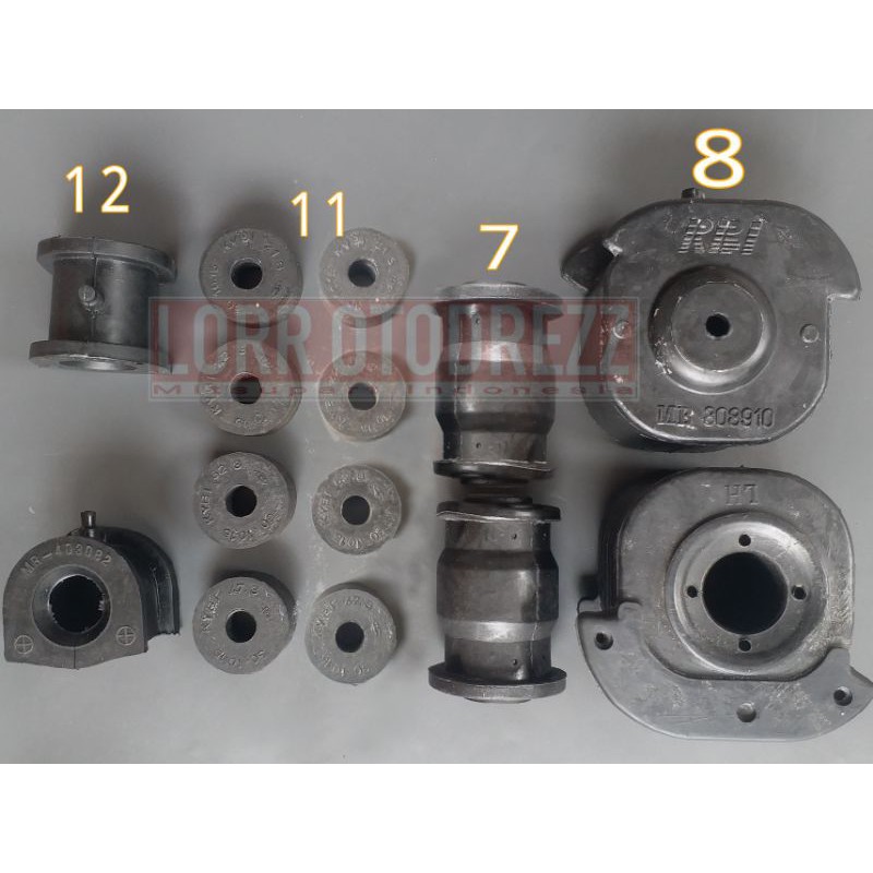 Paket bushing set karet suspensi / kaki depan Lancer Evo 3 4 5 GLX GLXi GTi SEi 1993-2002 cb2 cb4 ck