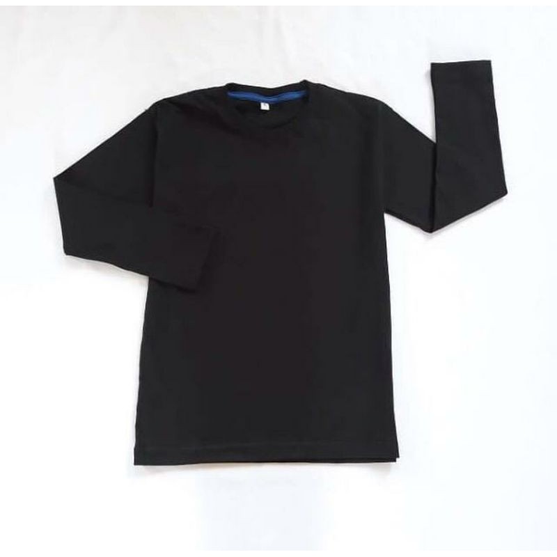 BAJU POLOS ANAK TANGAN PANJANG HITAM PUTIH MERAH KUNING ORANGE LAKI PEREMPUAN COTTON COMBED 24s KAOS