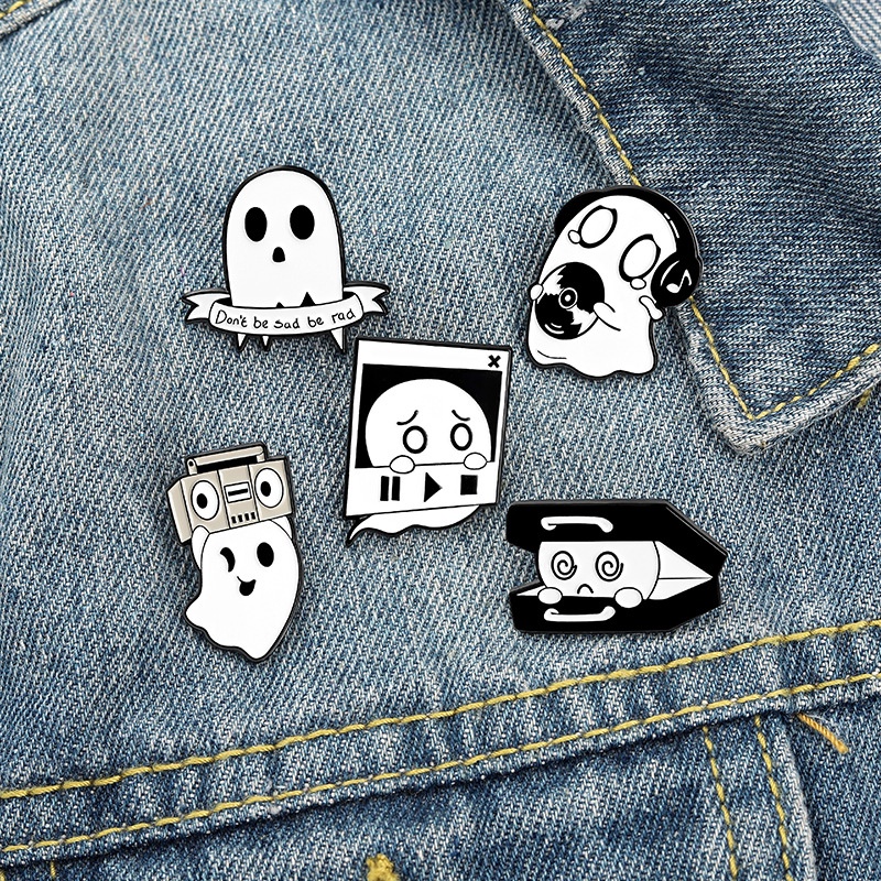 Bros Pin Enamel Desain Kartun Hantu Labu Halloween Untuk Hadiah