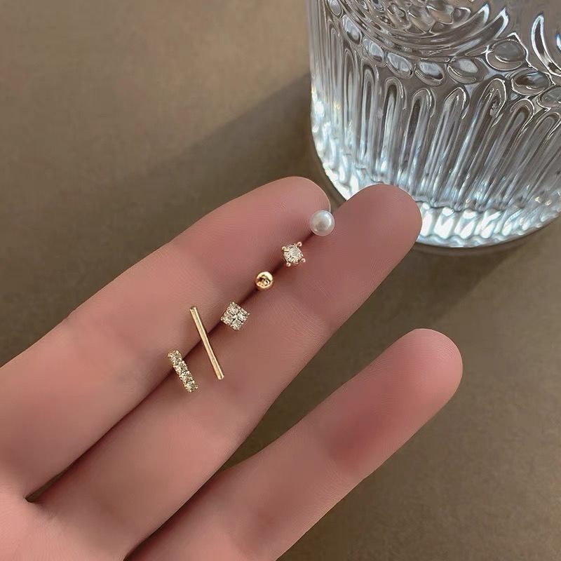 5pcs / Set Anting Stud Bentuk Hati Kupu-Kupu Bahan S925 Gaya Korea Untuk Wanita