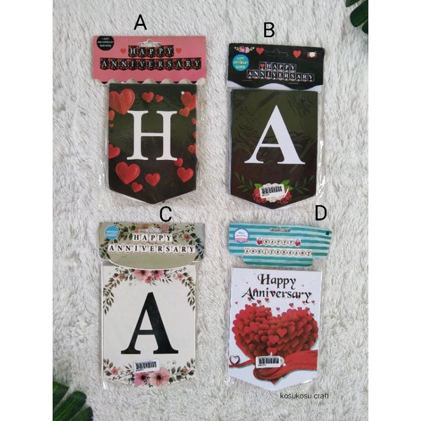 Banner tulisan happy anniversary, buntingflag anniversary