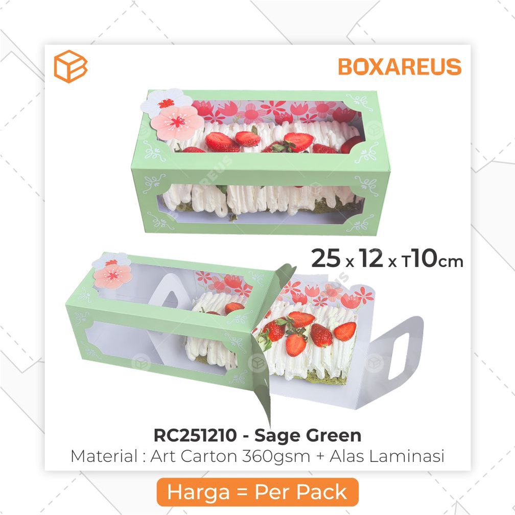 Box Roll Cake Dus Bolu Gulung Kemasan Kue Lapis Spiku 25x12x10 | RC251210 (10pc)