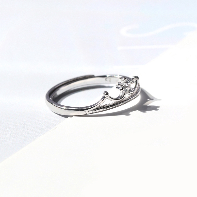 Exquisite Cincin Silver Sterling 925 Hias Kristal Zircon Warna Silver untuk Wanita