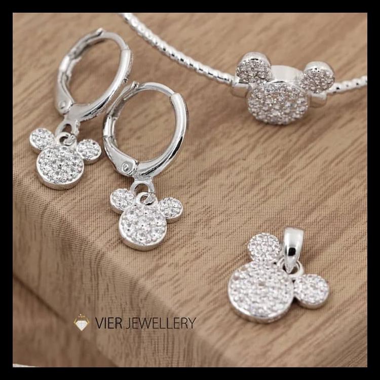 MURAH SET PERHIASAN EMAS ANAK -1 SET MODEL MICKEY MOUSE PALING LARIS