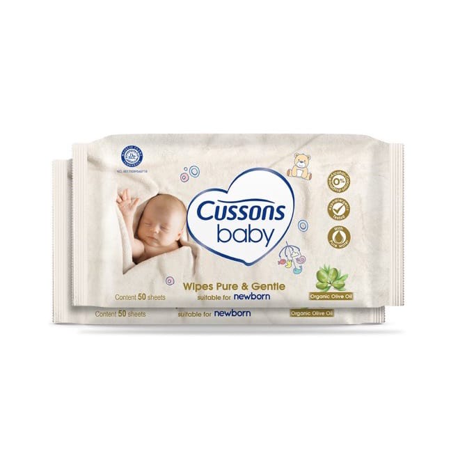 TISU BASAH CUSSONS BABY WIPES 50SHEET &amp; 10SHEET BELI 1 GRATIS 1 WIPES/TISU BASAH