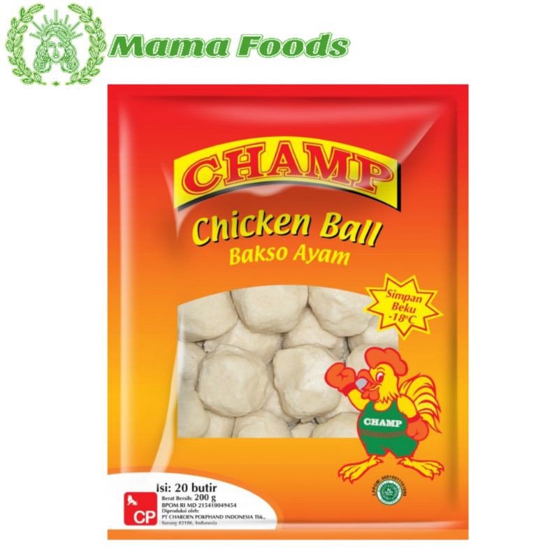 

Bakso Ayam Chicken Ball Champ 200gr Meatball Baso Isi 20 Butir Grosir