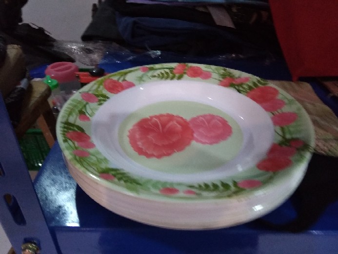 Piring Melamin Cekung 9 Inchi/piring Melamin Motif Bunga