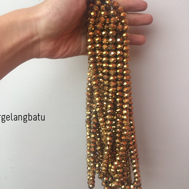 Crystal Ceko Doff 10mm GOLD EMAS spacer pembatas bahan gelang kalung aksesoris supplier online shop