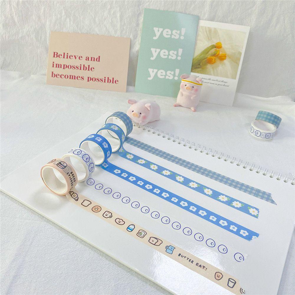 Nanas Washi Tape Diary DIY Dekorasi Kantor Perlengkapan Sekolah Album Scrapbooking Dekorasi Pita Kertas Perekat Biru