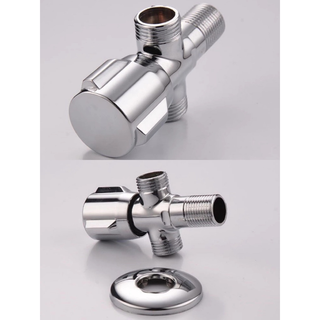 Stop Kran Kloset 2 Cabang Double Stainless / Stop Kran Cabang T Shower / Kran T Shower / Kran Cabang Jet Shower