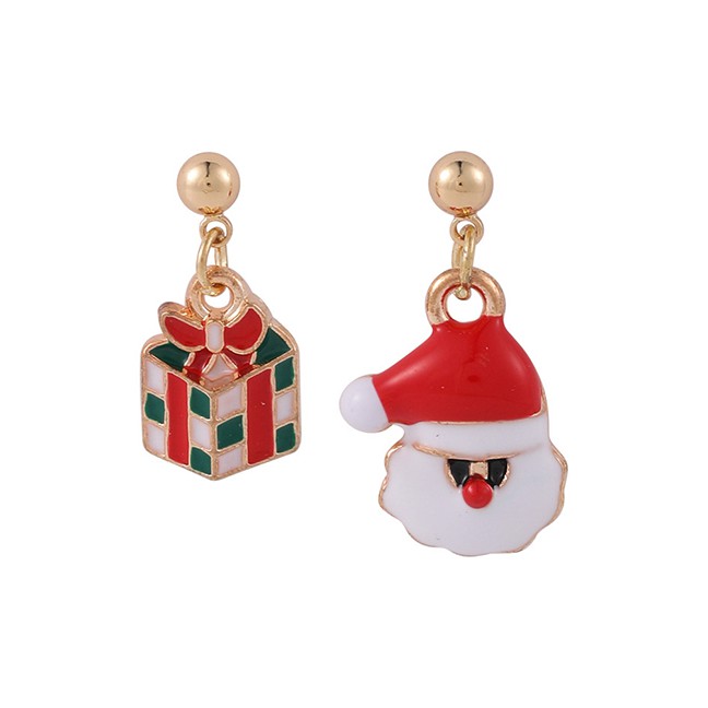 LRC Anting NATAL Fashion Christmas Tree Dripping Christmas Socks Bells Elk Earrings P22336