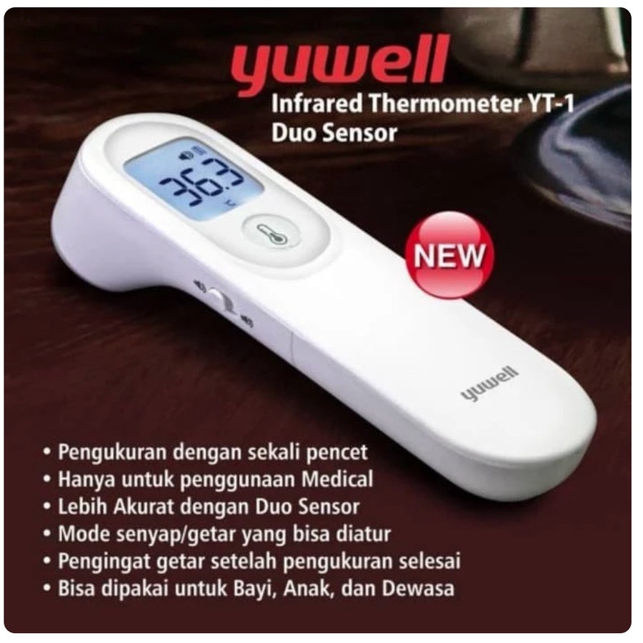 YUWELL Infrared Thermometer YT-1 Duo Sensor | Termometer Infrared | Thermometer Gun | Thermometer Tembak