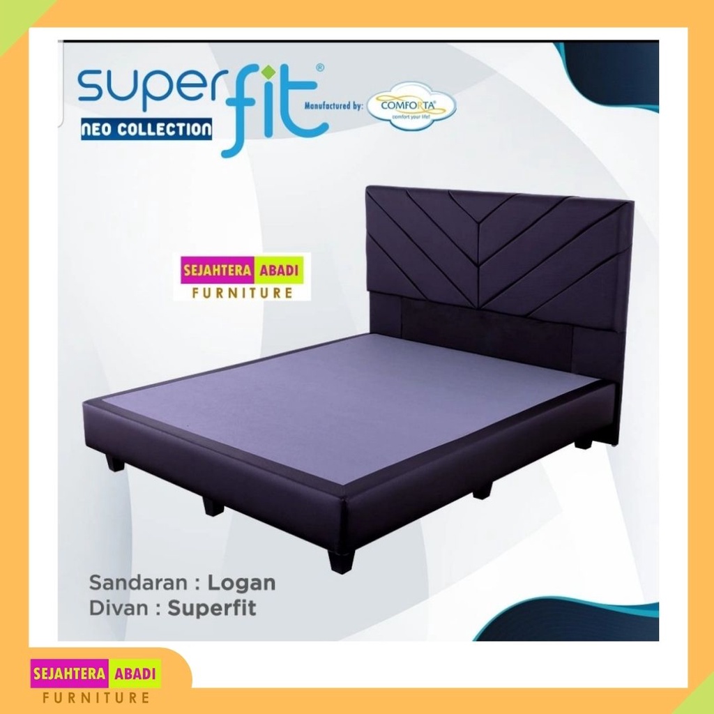 comforta springbed - divan sandaran oscar hitam cream dipan superfit