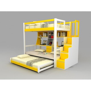 1 Set Tempat Tidur Ranjang Tingkat Divan Kayu  Mahoni  