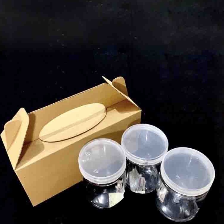 ( 5 pcs ) Box Kardus Jinjing Dus Tenteng 3 Toples Jar 800ml Kotak Kue Kering Packaging Hampers Parce