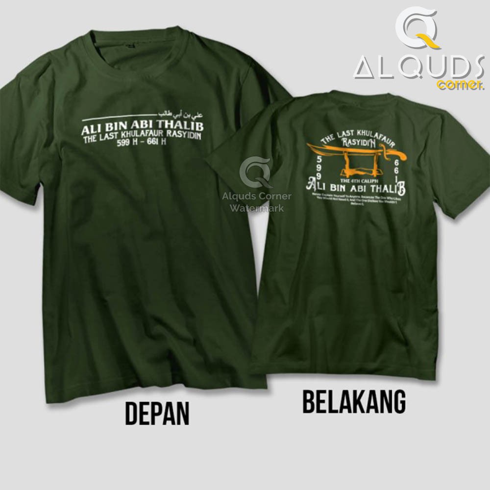 Kaos Dakwah Islami Khalifah ALI BIN ABI THALIB Last Khulafaur Rasyidin / Baju Santri Muslim / 8512-5