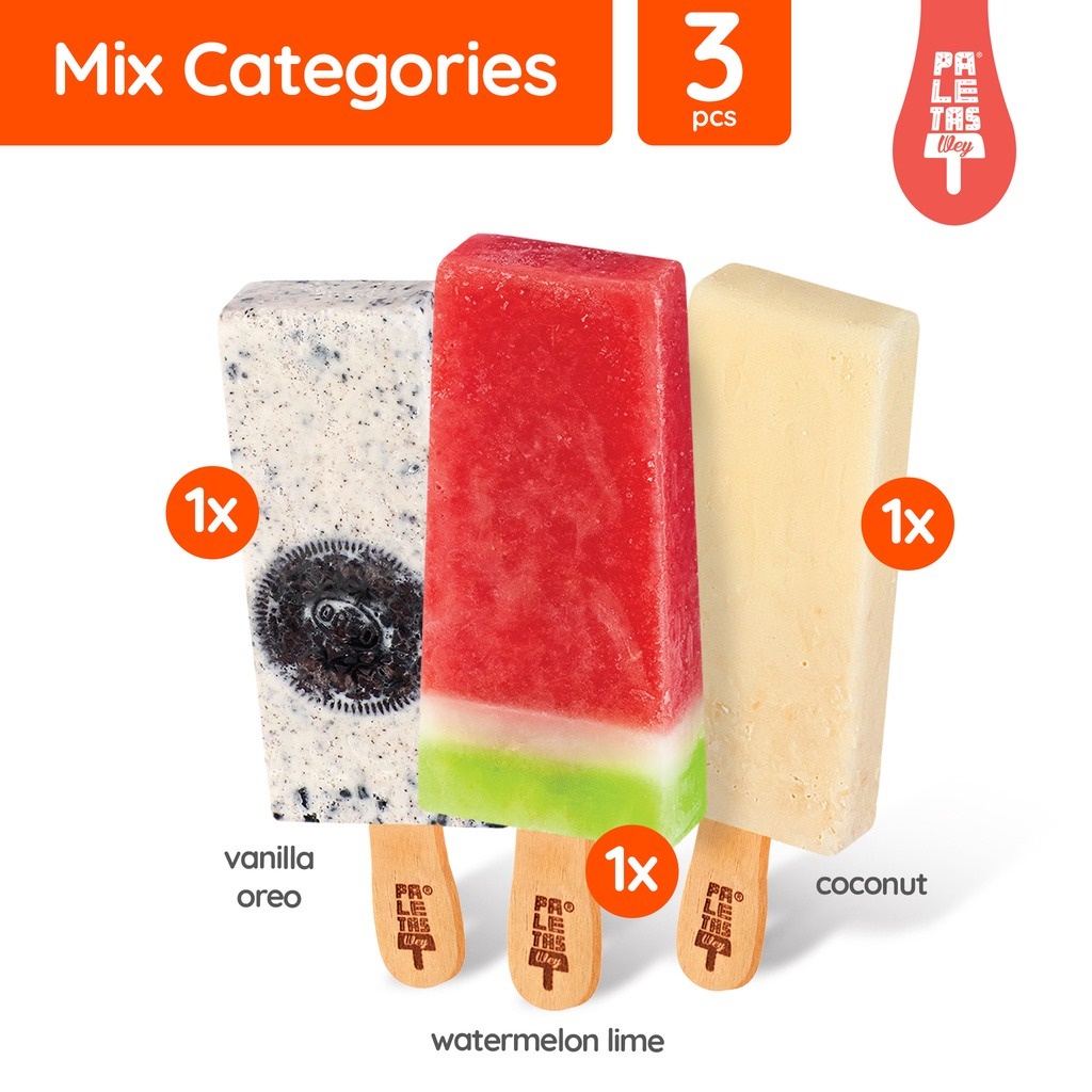 

Es Krim Paletas Wey 1 Watermelon Lime, 1 Coconut & 1 Vanilla Oreo