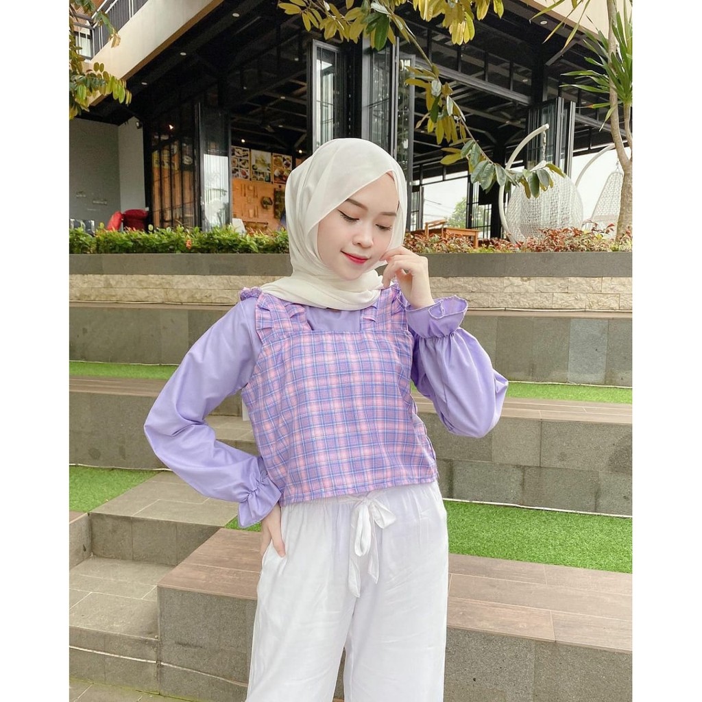 Keke Blouse Atasan Top Muslim 2in1 Fashion Wanita Terlaris