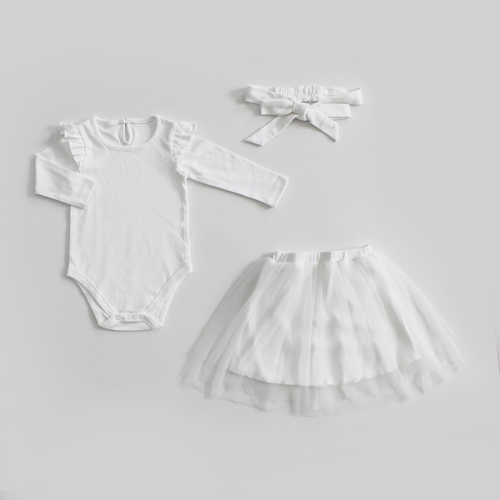 Jumper Tutu Bayi / I am Cotton Set Jumper Tutu-White