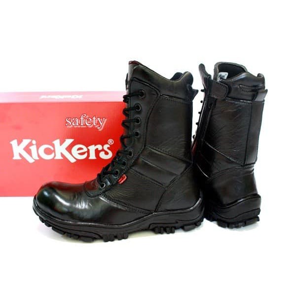 SEPATU PDL PDH Hitam Boots Safety Kickers Pria Boot POLRI TNI Satpam Satpol PP Touring Tracking GM01
