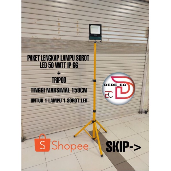 Set Tiang Lampu Sorot Led + Lampu Sorot Led 50 watt Ip66