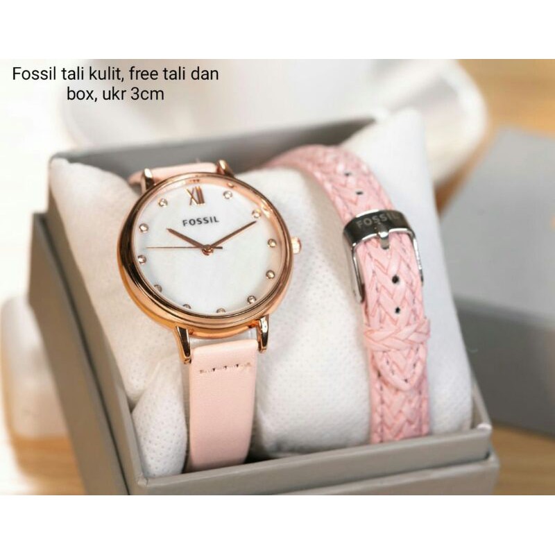 JAM TANGAN FASHION WANITA FS 7950LV + 1 KULIT - FREE BOX & BATERAI CADANGAN