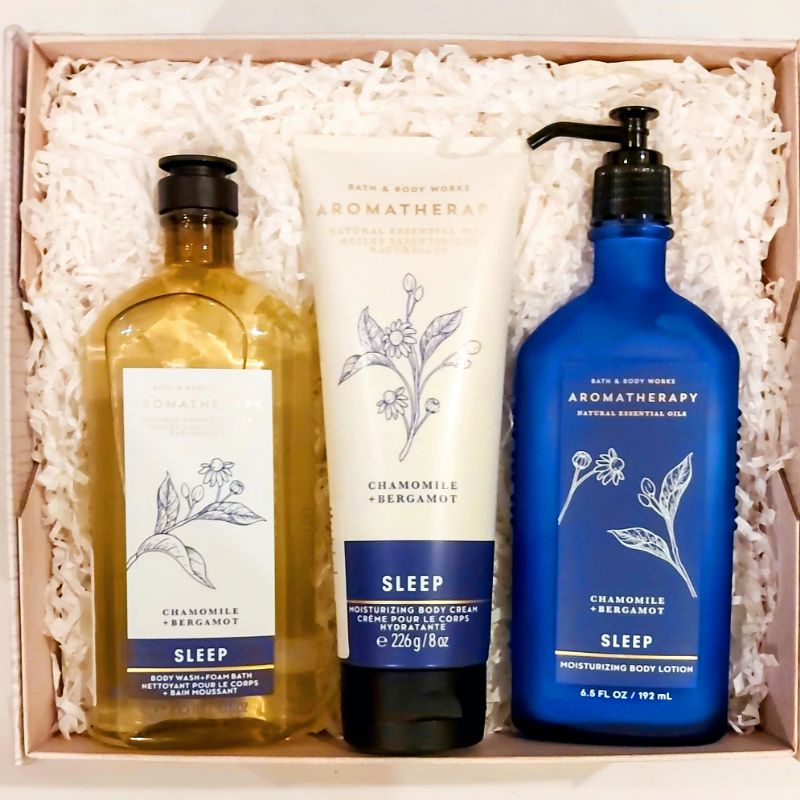 BBW AROMATHERAPHY SLEEP CHAMOMILE + BERGAMOT GIFT SET PAKET BATH &amp; BODY WORKS