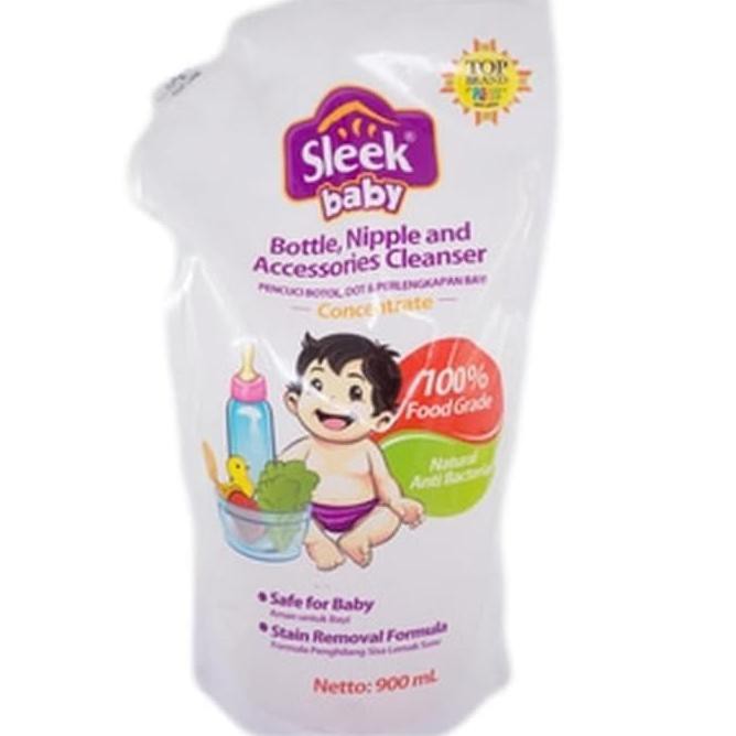 Sleek Baby Bottle Nipple And Accesscories Cleanser Pouch 900ml / Sabun Pembersih Alat makan Bayi