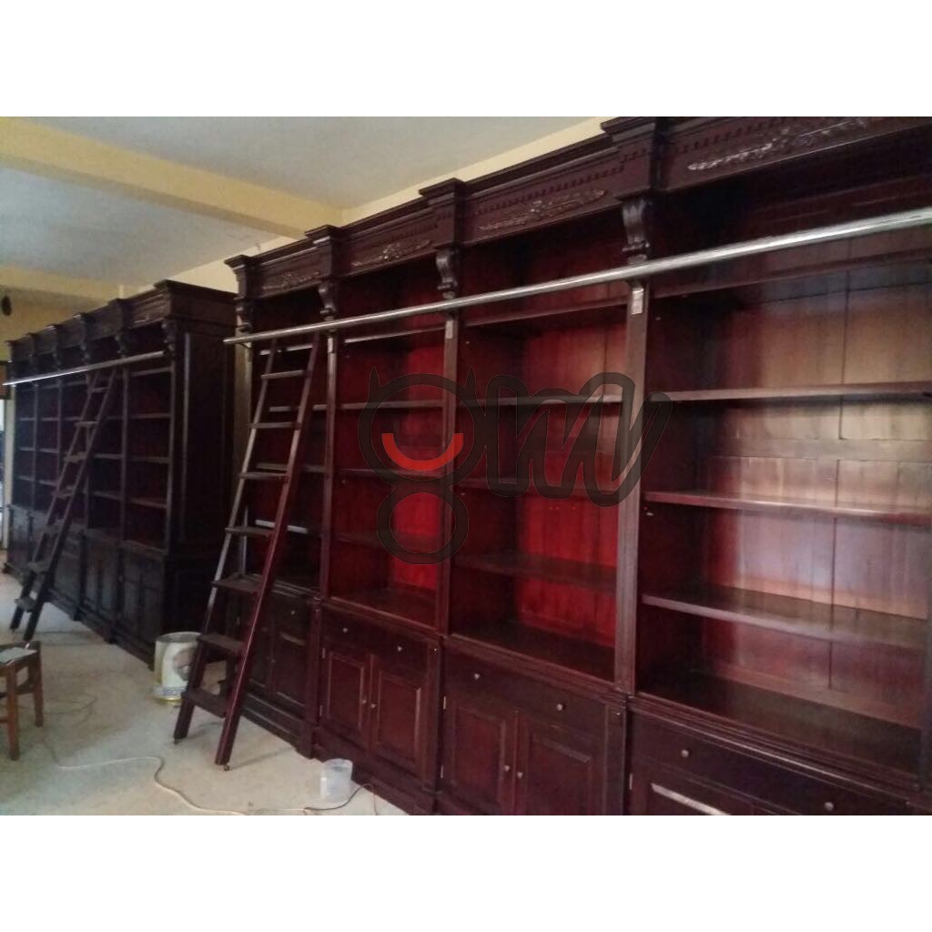 Lemari Buku Minimalis Jati Jepara - Rak Buku Minimalis Jati