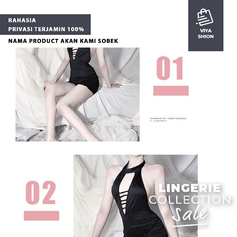 Lingering Wanita Set Setelan Lingerie Baju Tidur Cewek Piyama Transparan Hot Cosplay Cantik Menarik Premium VS16-1