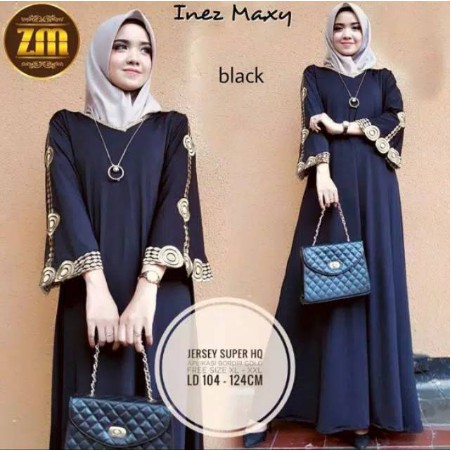 Baju Gamis Dress Inez Bordir Perempuan Muslim Dewasa Modern Terbaru Kekinian Trendy 2020 Shopee Indonesia
