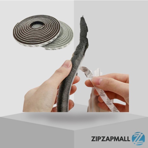 Lis Strip Pintu Brush Strip Sealing 9 x 15 mm 10M / Strip Pintu Penutup Celah Kedap Suara / Tape Strip Pintu Anti Debu Penghalang Serangga Tikus Kecoa Nyamuk / Peredam Suara Kamar / Lem Busa Solatip Jendela Pintu Silikon Peredam Suara / List Strip Murah