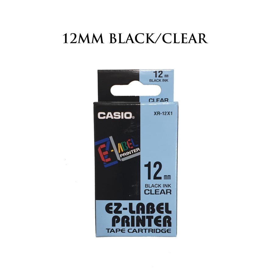 EZ Label Printer XR-12X1 12mm Black on ClearTape Label Casio