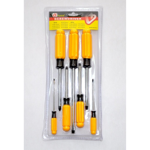 Obeng Set 7 Pcs Fatick Perkakas Set Obeng Kepala Magnet 0551 Screwdriver Set