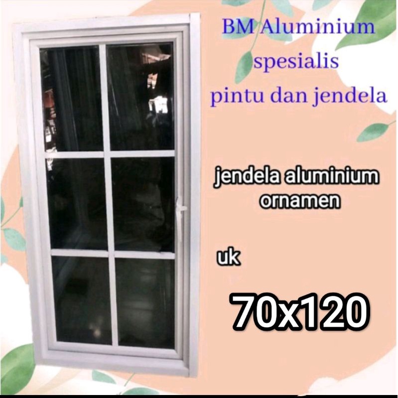 jendela aluminium ornamen 70x120 casement