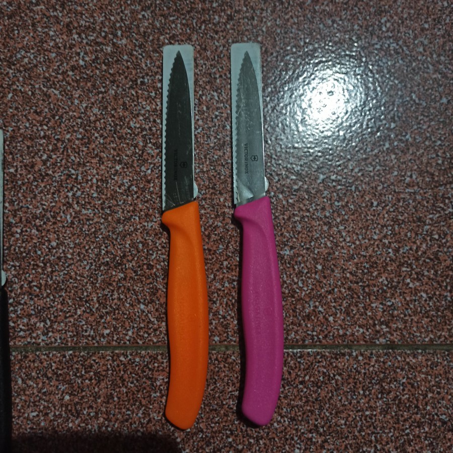 Pisau Paring Victorinox 8 cm 6.7636 Bergerigi Lancip Original Termurah (Warna Random)