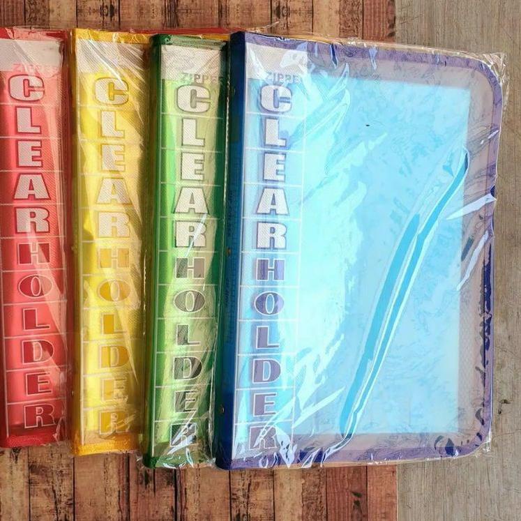 

[PRODUK CIH] Clear Holder Zipper Isi 20 - 40 - 60 Lembar Plastik TOPLA / Map Plastik Resleting Folio BGS